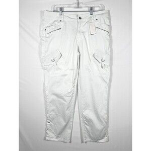 NWT Cache Wide Leg Women’s Size 12 Zip Pockets White Pants *Read Description*